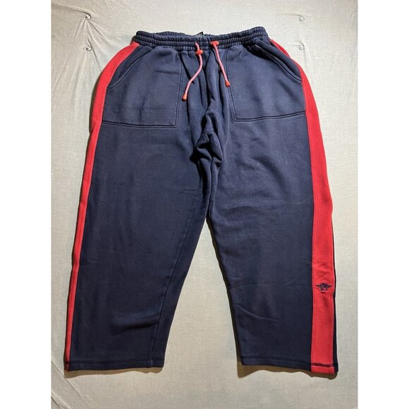 Vintage‎ Pure Playaz Baggy Sweat Pants Mens 2XL Blue Striped Drawstrings Y2k - Picture 1 of 13